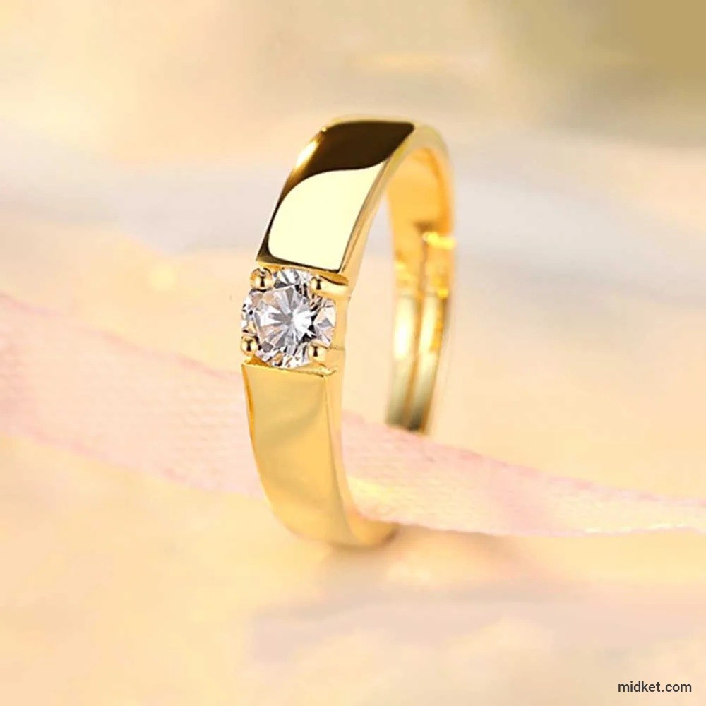 Fashion Luxury Zircon Men Rings For Women Men Opening Adjustable Wedding Anniversary Engagement Delicate Jewelry Gifts