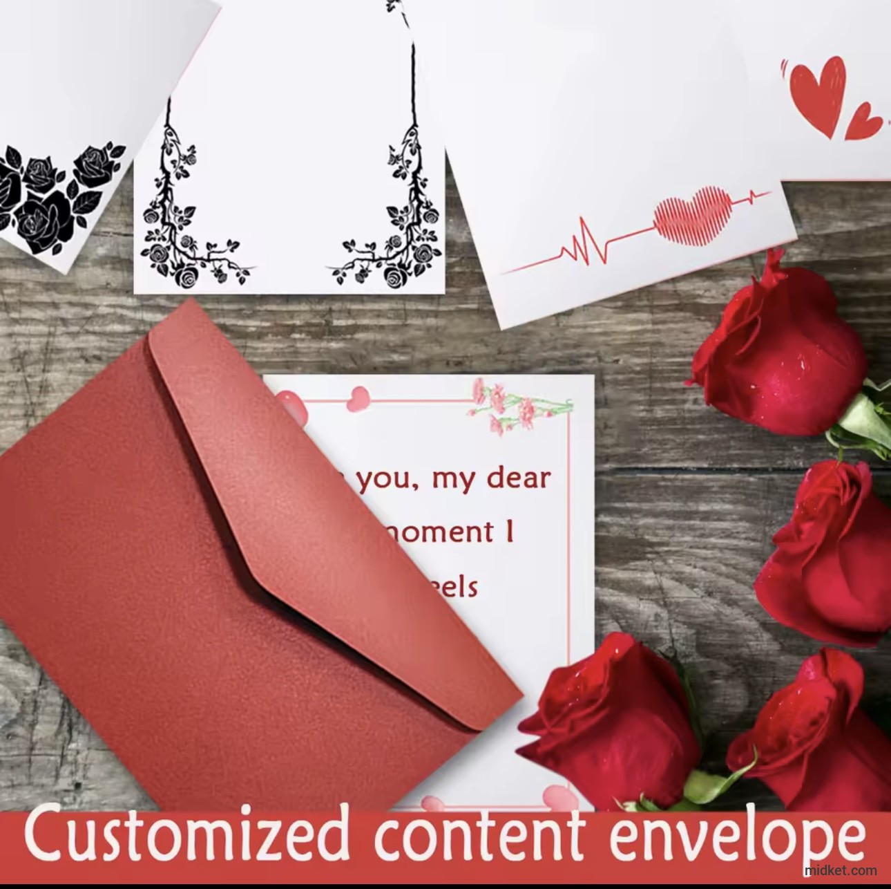Custom envelopes letter, Valentine's Day letter customization, friend blessing letters,Company documents print,Mail a letter